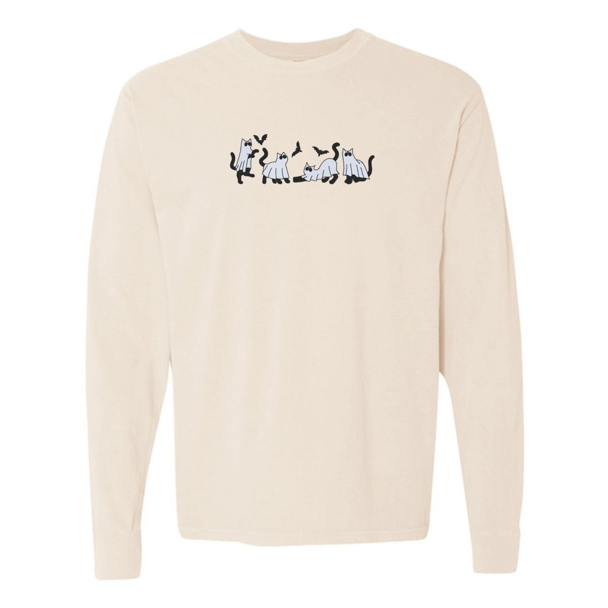 'Ghost Cats' Embroidered Long Sleeve T-Shirt - United Monograms