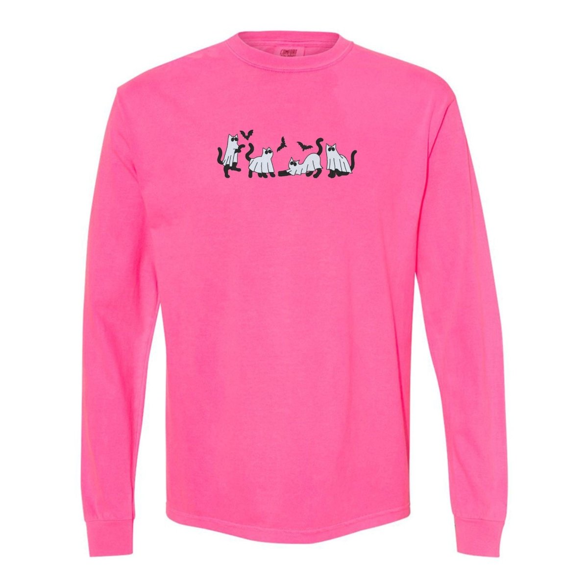 'Ghost Cats' Embroidered Long Sleeve T-Shirt - United Monograms