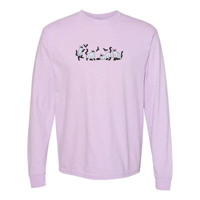 'Ghost Cats' Embroidered Long Sleeve T-Shirt - United Monograms