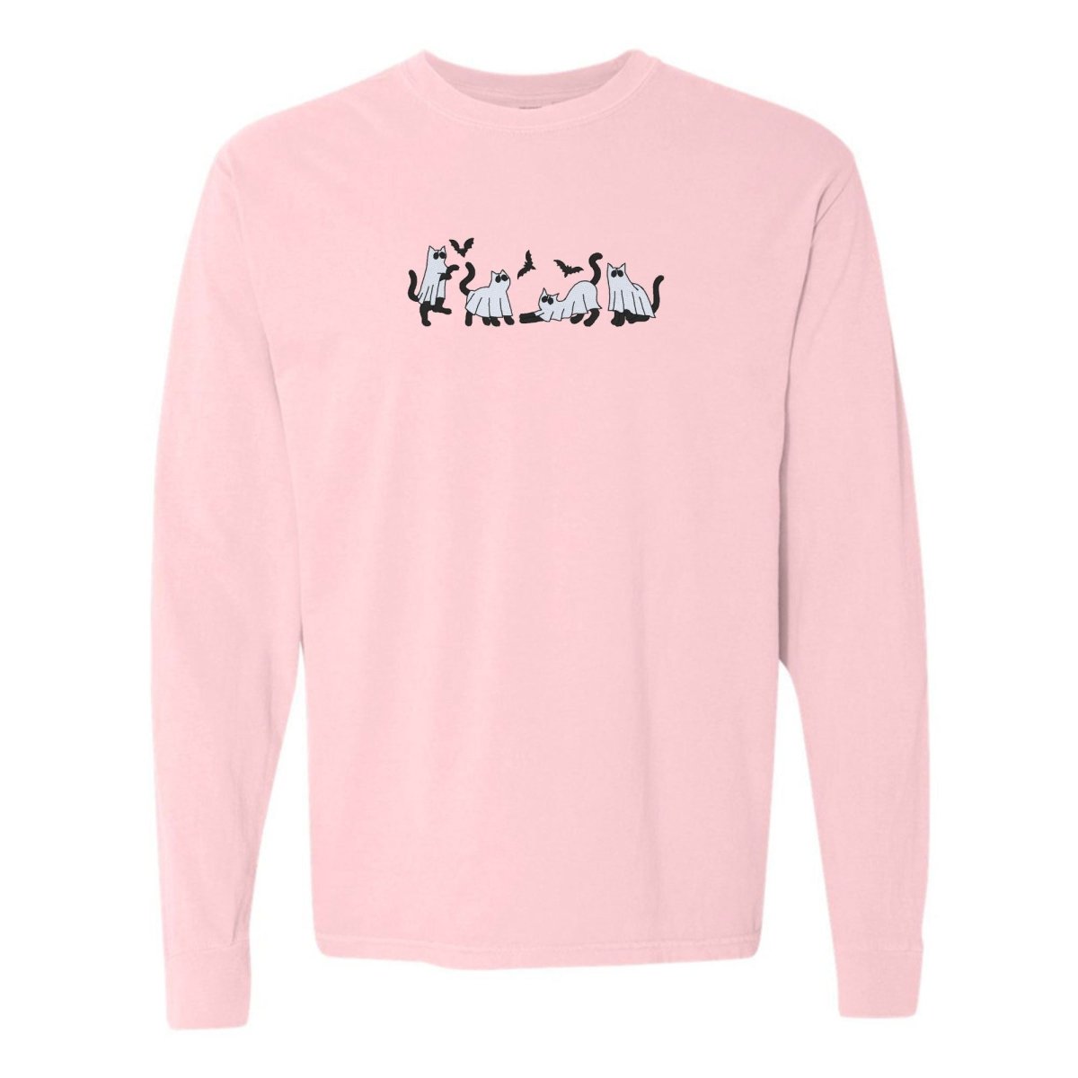 'Ghost Cats' Embroidered Long Sleeve T-Shirt - United Monograms