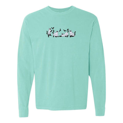 'Ghost Cats' Embroidered Long Sleeve T-Shirt - United Monograms