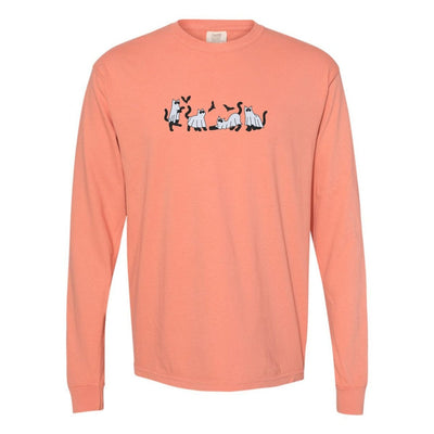 'Ghost Cats' Embroidered Long Sleeve T-Shirt - United Monograms