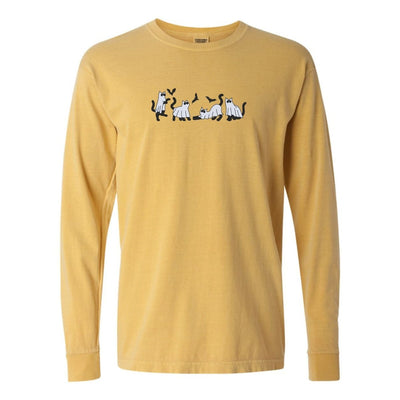 'Ghost Cats' Embroidered Long Sleeve T-Shirt - United Monograms