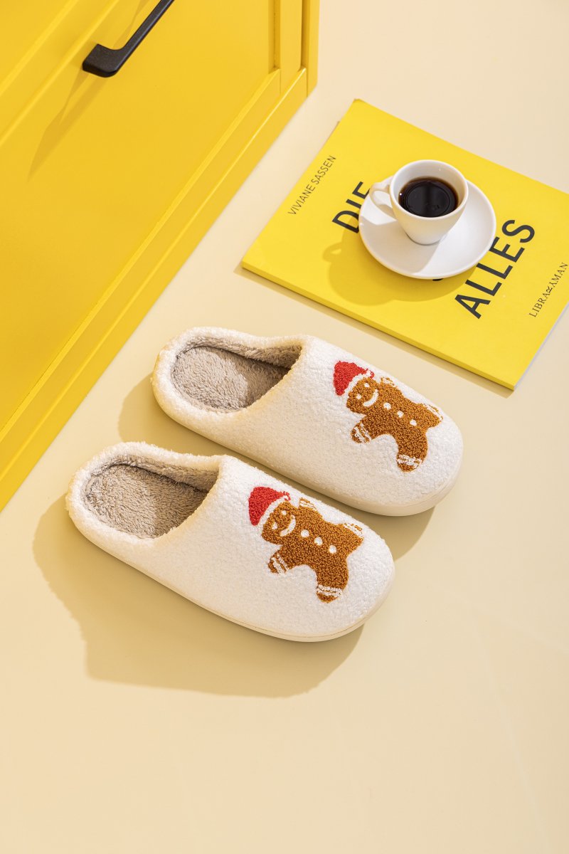 Gingerbread Man Plush Christmas Slippers – United Monograms