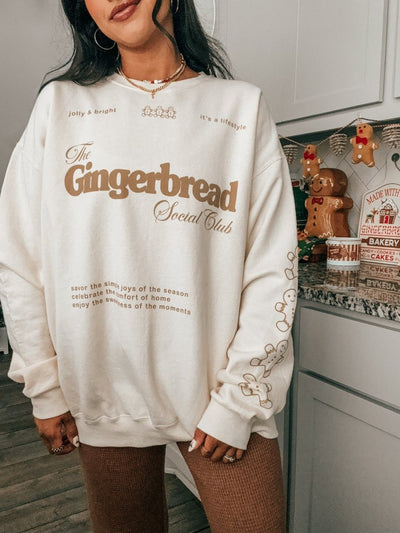 'Gingerbread Social Club' Crewneck Sweatshirt - United Monograms
