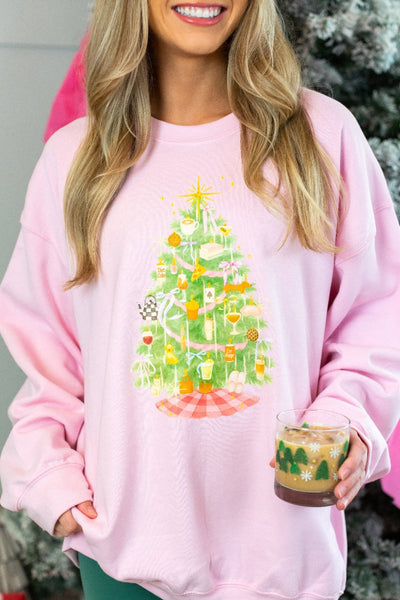 'Girly Ornaments Christmas Tree’ Crewneck Sweatshirt - United Monograms