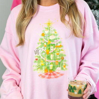 'Girly Ornaments Christmas Tree’ Crewneck Sweatshirt - United Monograms