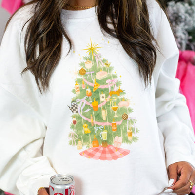 'Girly Ornaments Christmas Tree’ Crewneck Sweatshirt - United Monograms