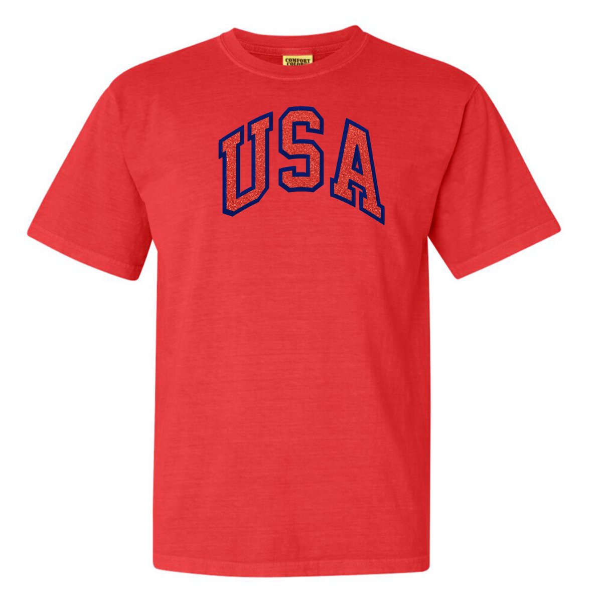 Glitter Embroidery 'USA' T-Shirt - United Monograms