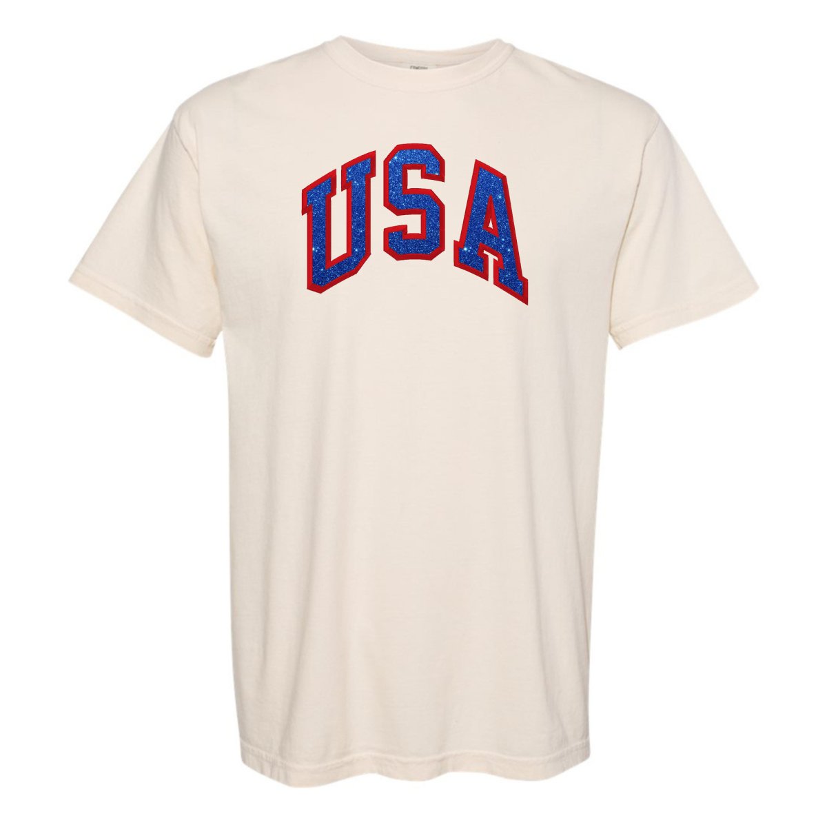 Glitter Embroidery 'USA' T-Shirt - United Monograms