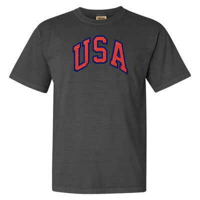 Glitter Embroidery 'USA' T-Shirt - United Monograms