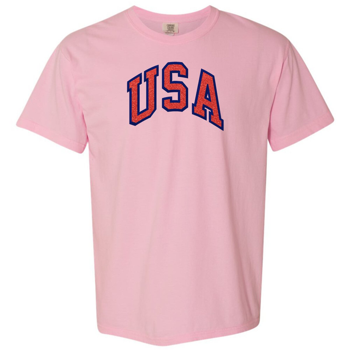Glitter Embroidery 'USA' T-Shirt - United Monograms