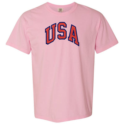 Glitter Embroidery 'USA' T-Shirt - United Monograms