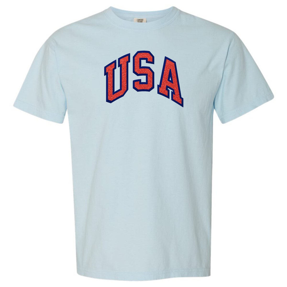 Glitter Embroidery 'USA' T-Shirt - United Monograms