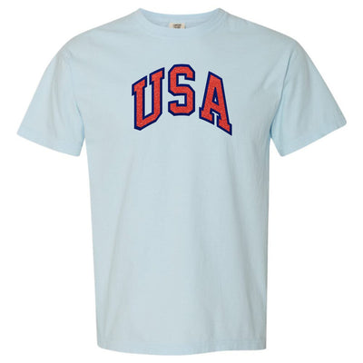 Glitter Embroidery 'USA' T-Shirt - United Monograms
