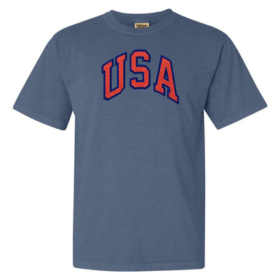Glitter Embroidery 'USA' T-Shirt - United Monograms