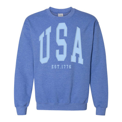 'USA' PUFF Design Crewneck Sweatshirt