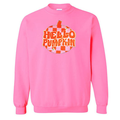 'Hello Pumpkin' Letter Patch Crewneck Sweatshirt - United Monograms