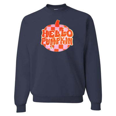 'Hello Pumpkin' Letter Patch Crewneck Sweatshirt - United Monograms