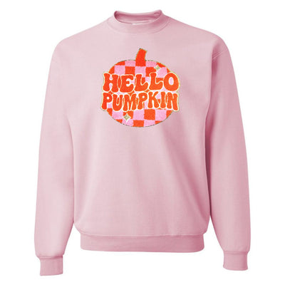 'Hello Pumpkin' Letter Patch Crewneck Sweatshirt - United Monograms