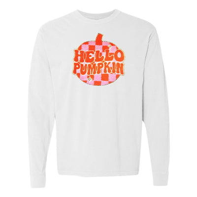 'Hello Pumpkin' Letter Patch Long Sleeve T-Shirt - United Monograms