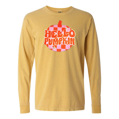 'Hello Pumpkin' Letter Patch Long Sleeve T-Shirt - United Monograms