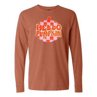 'Hello Pumpkin' Letter Patch Long Sleeve T-Shirt - United Monograms