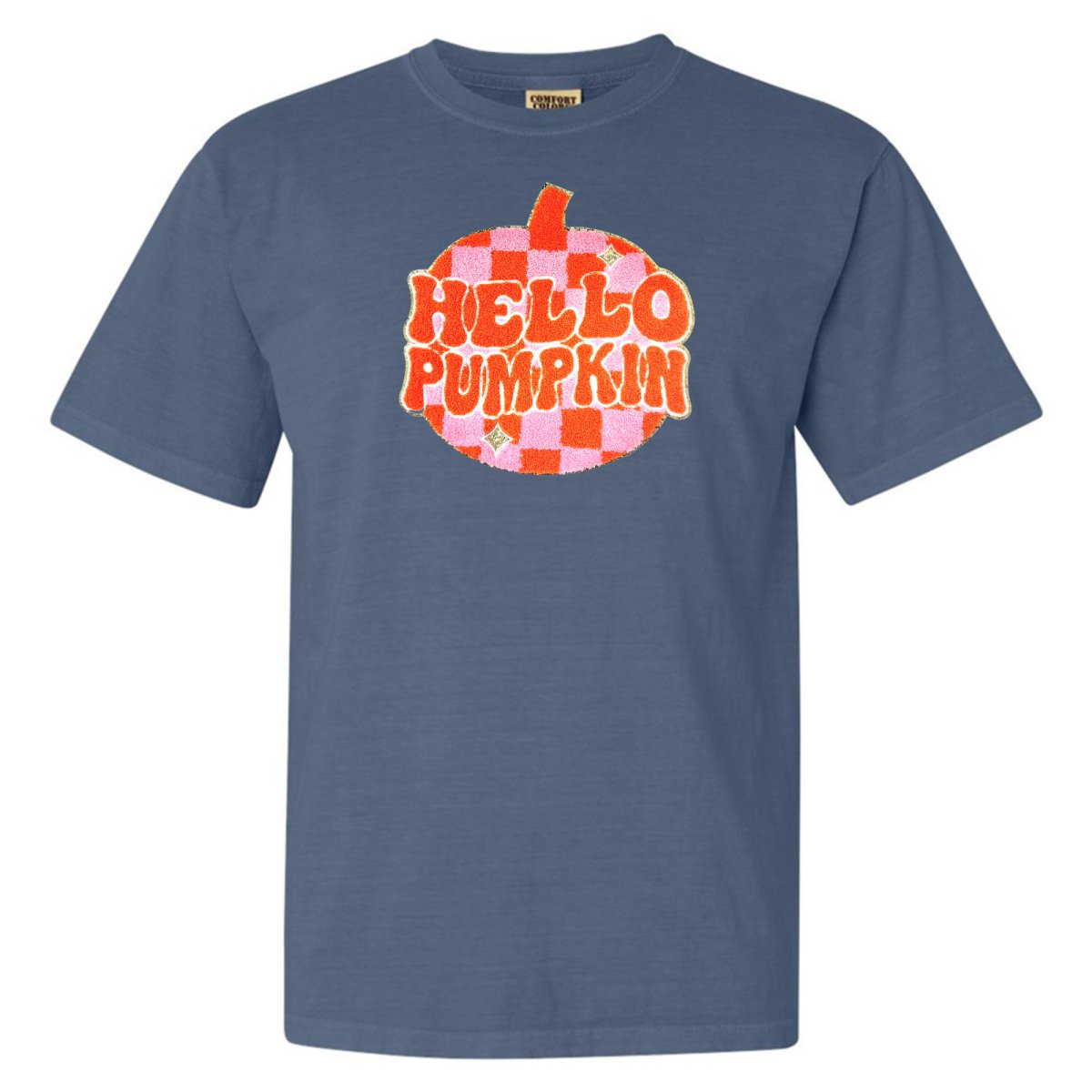 'Hello Pumpkin' Letter Patch T-Shirt - United Monograms