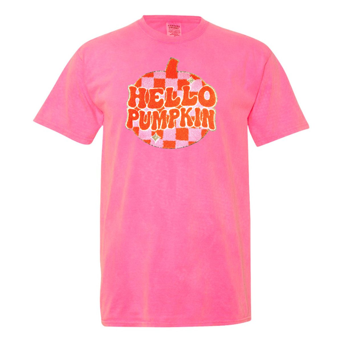 'Hello Pumpkin' Letter Patch T-Shirt - United Monograms