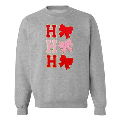 Ho Ho Ho Bows Letter Patch Crewneck Sweatshirt - United Monograms