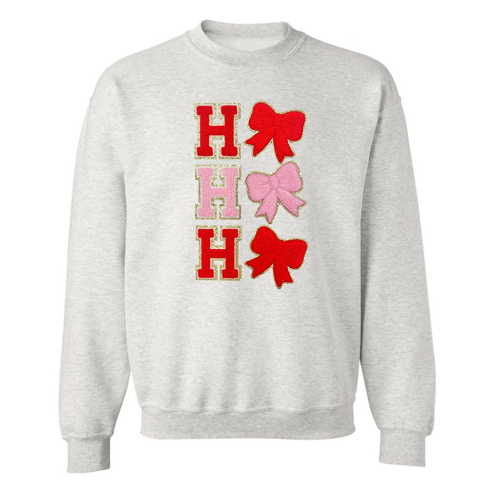 Ho Ho Ho Bows Letter Patch Crewneck Sweatshirt - United Monograms