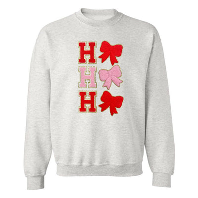 Ho Ho Ho Bows Letter Patch Crewneck Sweatshirt - United Monograms