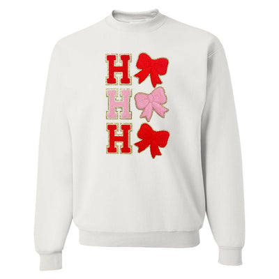 Ho Ho Ho Bows Letter Patch Crewneck Sweatshirt - United Monograms