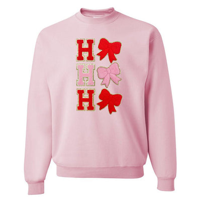Ho Ho Ho Bows Letter Patch Crewneck Sweatshirt - United Monograms