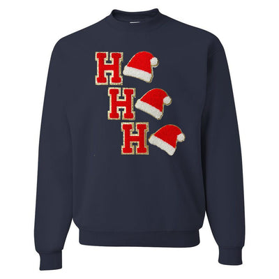 ‘Ho Ho Ho’ Chenille Letter Patch Sweatshirt - United Monograms