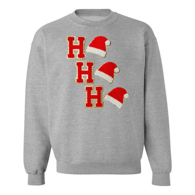 ‘Ho Ho Ho’ Chenille Letter Patch Sweatshirt - United Monograms