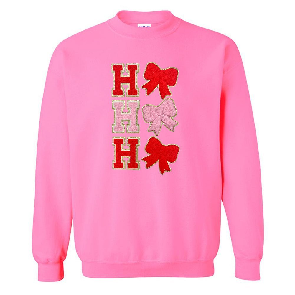 ‘Ho Ho Ho’ Chenille Letter Patch Sweatshirt - United Monograms