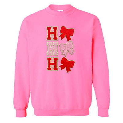‘Ho Ho Ho’ Chenille Letter Patch Sweatshirt - United Monograms