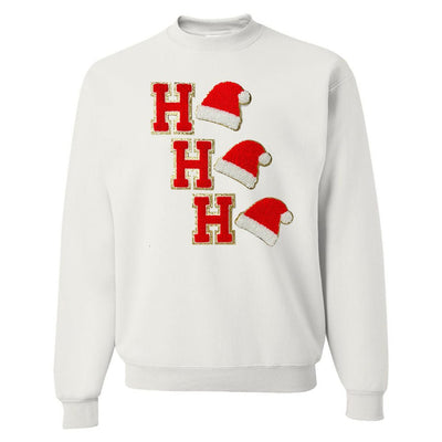 ‘Ho Ho Ho’ Chenille Letter Patch Sweatshirt - United Monograms