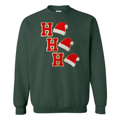 Ho Ho Ho Santa Letter Patch Crewneck Sweatshirt - United Monograms