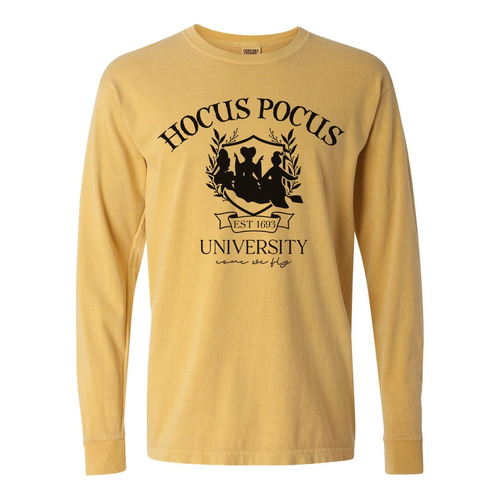 'Hocus Pocus University' Comfort Colors Long Sleeve T-Shirt - United Monograms