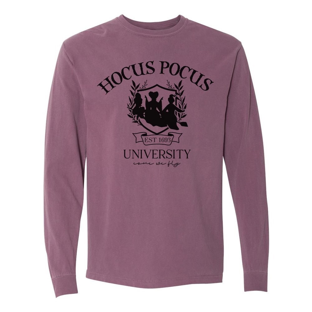 'Hocus Pocus University' Comfort Colors Long Sleeve T-Shirt - United Monograms