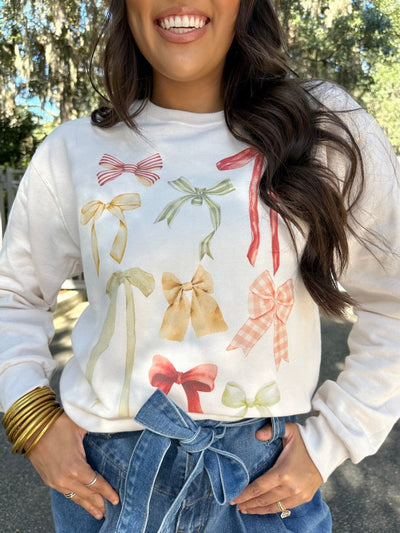 ‘Holiday Bow Show’ Crewneck Sweatshirt - United Monograms