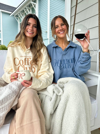 'Homebody Club' Polo Pullover - United Monograms