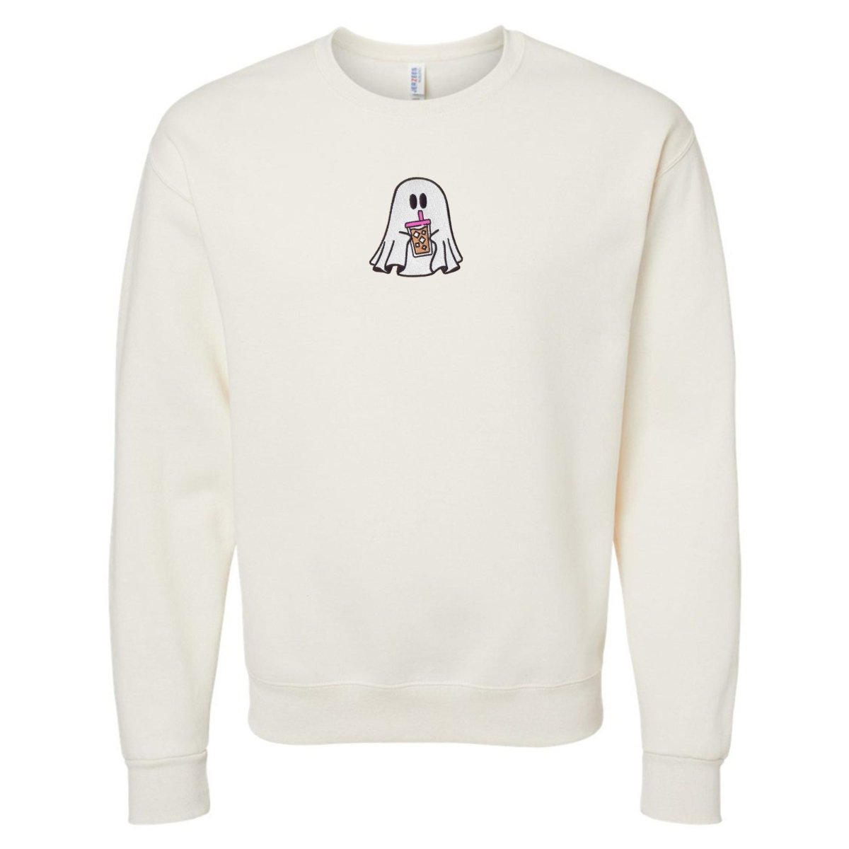 'Iced Coffee Ghost' Embroidered Crewneck Sweatshirt - United Monograms