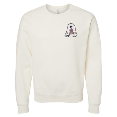 'Iced Coffee Ghost' Embroidered Crewneck Sweatshirt - United Monograms
