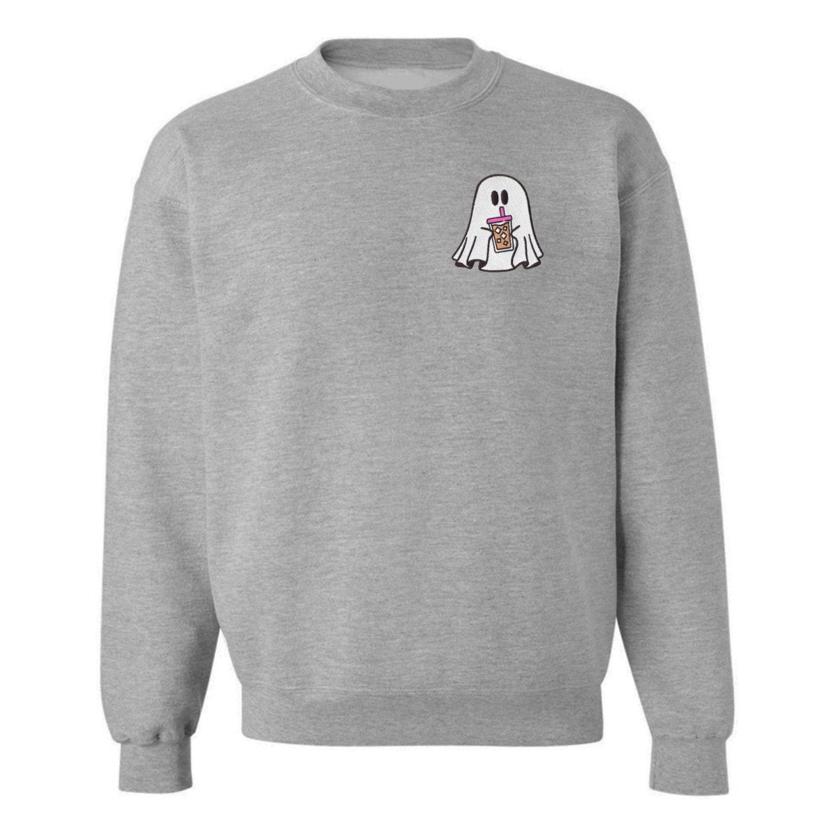 'Iced Coffee Ghost' Embroidered Crewneck Sweatshirt - United Monograms