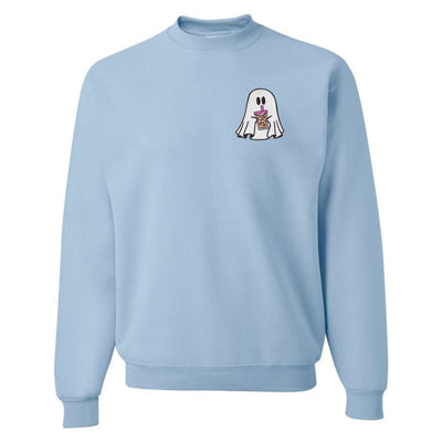 'Iced Coffee Ghost' Embroidered Crewneck Sweatshirt - United Monograms
