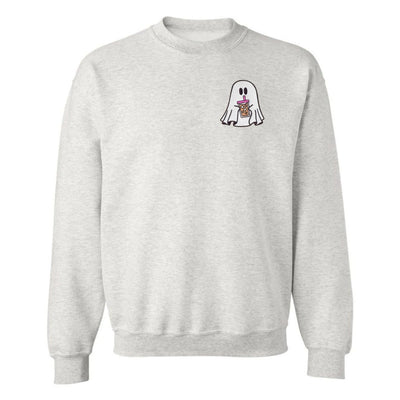 'Iced Coffee Ghost' Embroidered Crewneck Sweatshirt - United Monograms