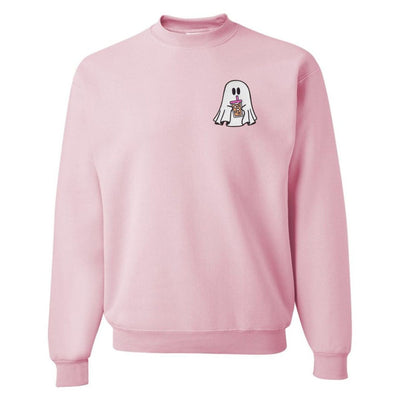 'Iced Coffee Ghost' Embroidered Crewneck Sweatshirt - United Monograms